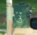 Scribbled Face on a Utility Box